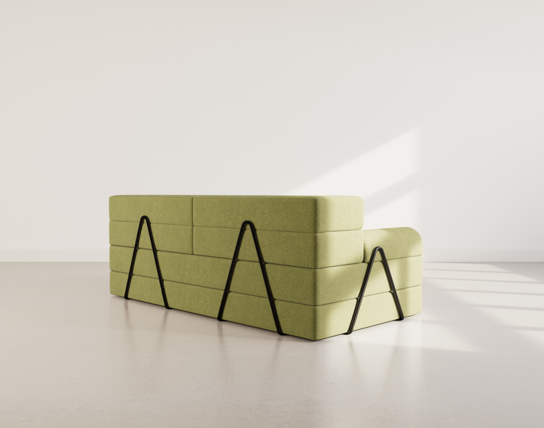 Canapé 3 places convertible en velours texturé Astral