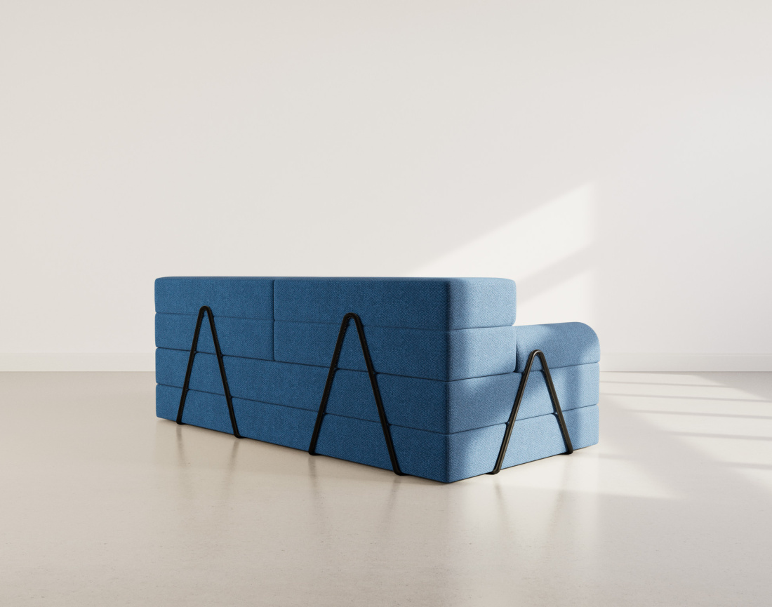 Canapé 3 places convertible en velours texturé Astral