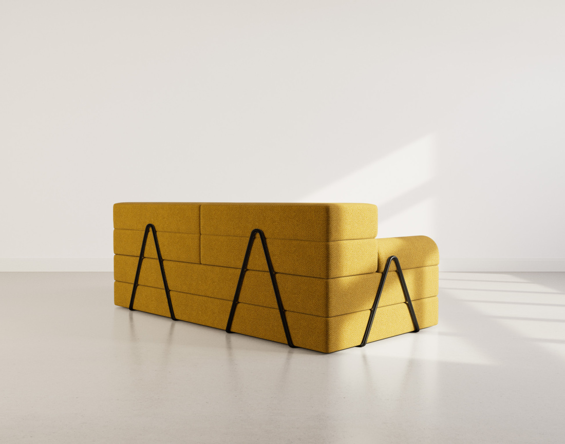 Canapé 3 places convertible en velours texturé Astral