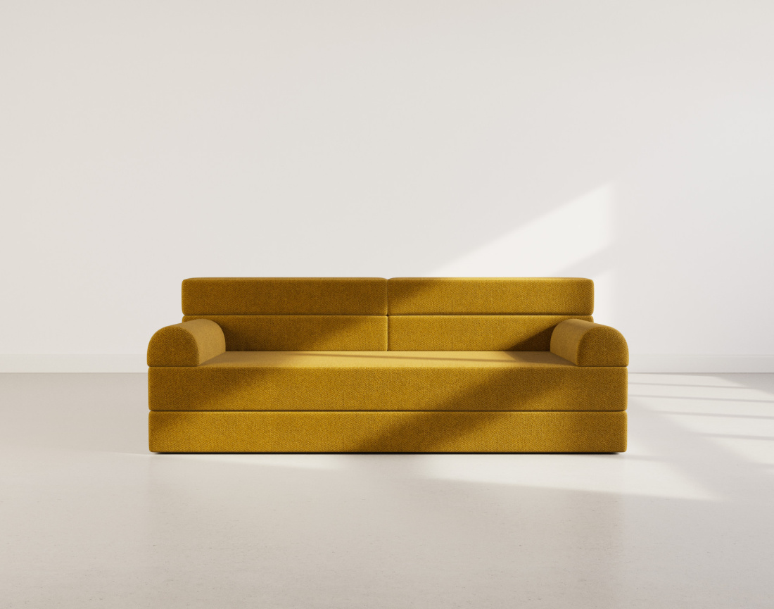 Canapé 3 places convertible en velours texturé Astral