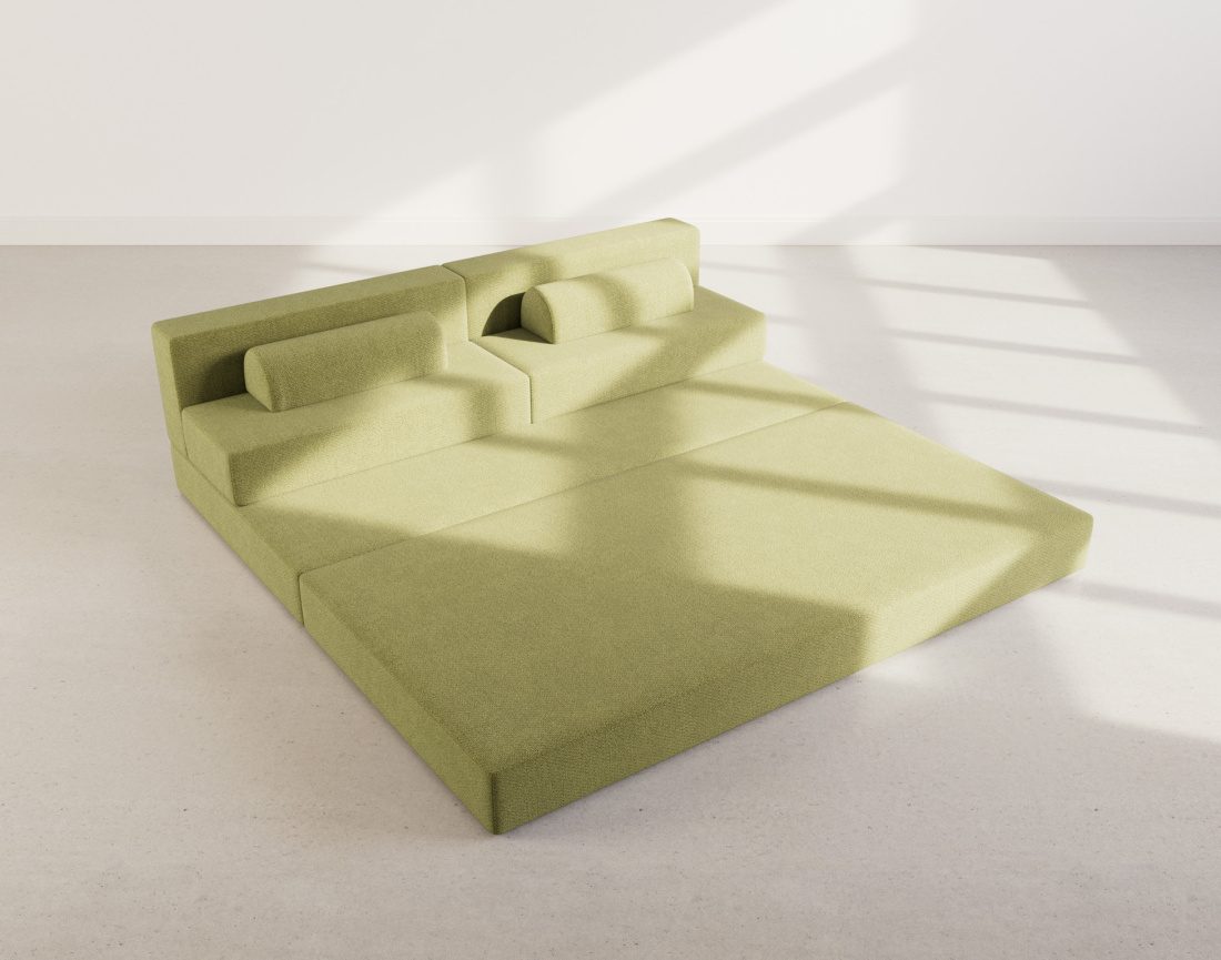 Canapé 3 places convertible en velours texturé Astral