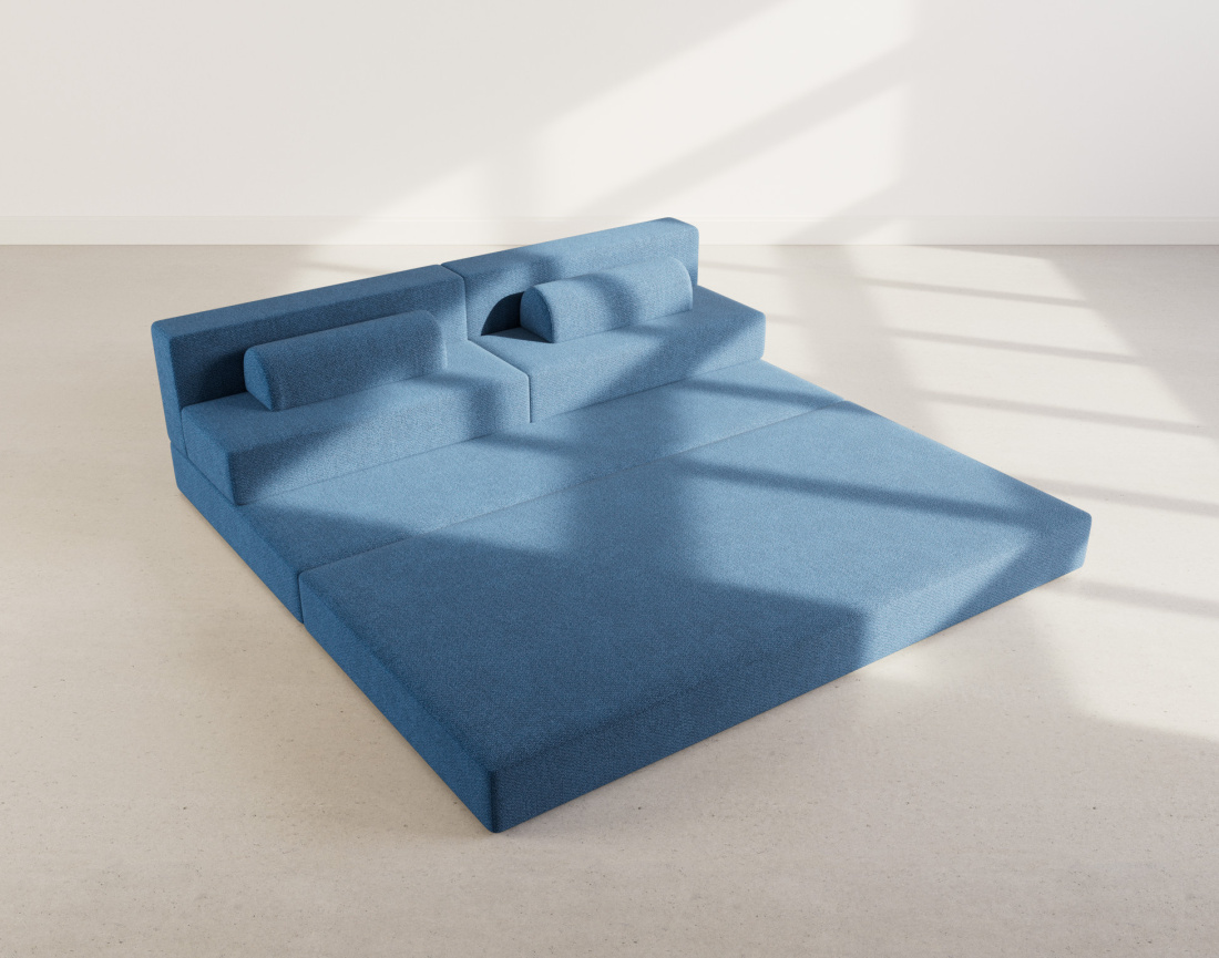 Canapé 3 places convertible en velours texturé Astral