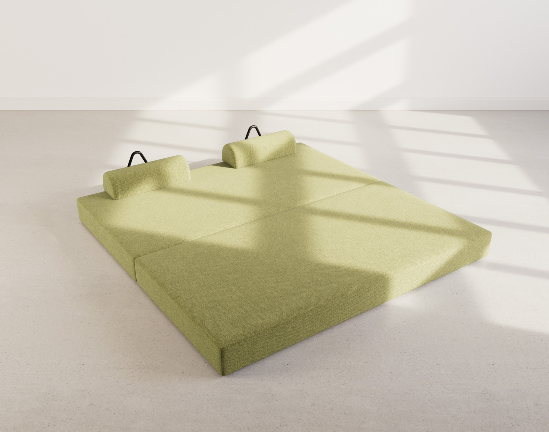 Canapé 3 places convertible en velours texturé Astral