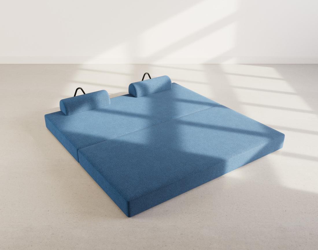 Canapé 3 places convertible en velours texturé Astral