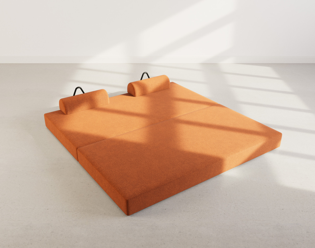 Canapé 3 places convertible en velours texturé Astral