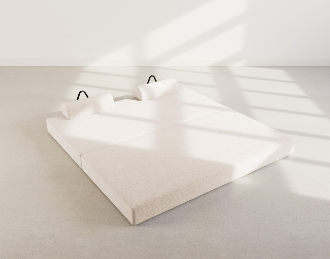 Canapé 3 places convertible en velours texturé Astral