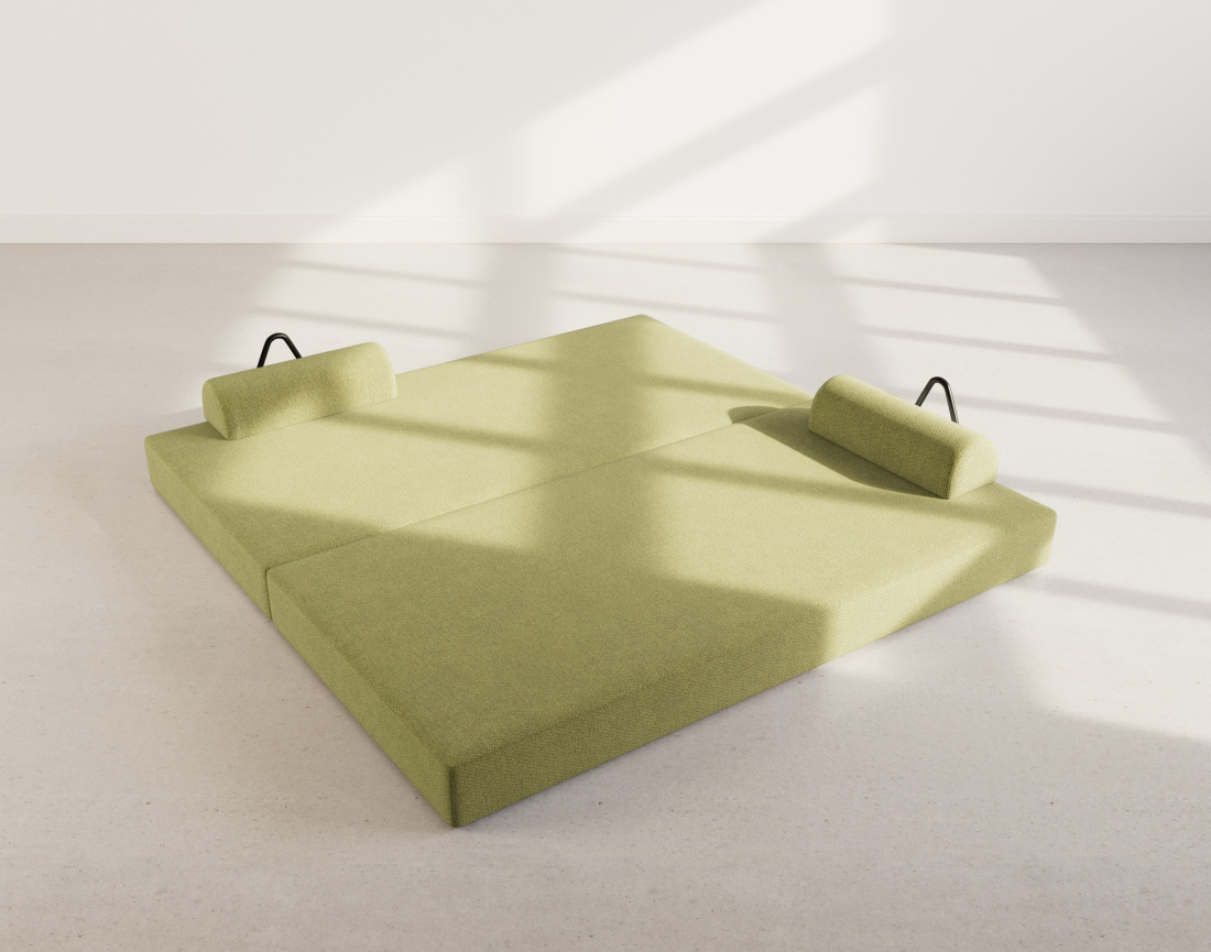 Canapé 3 places convertible en velours texturé Astral