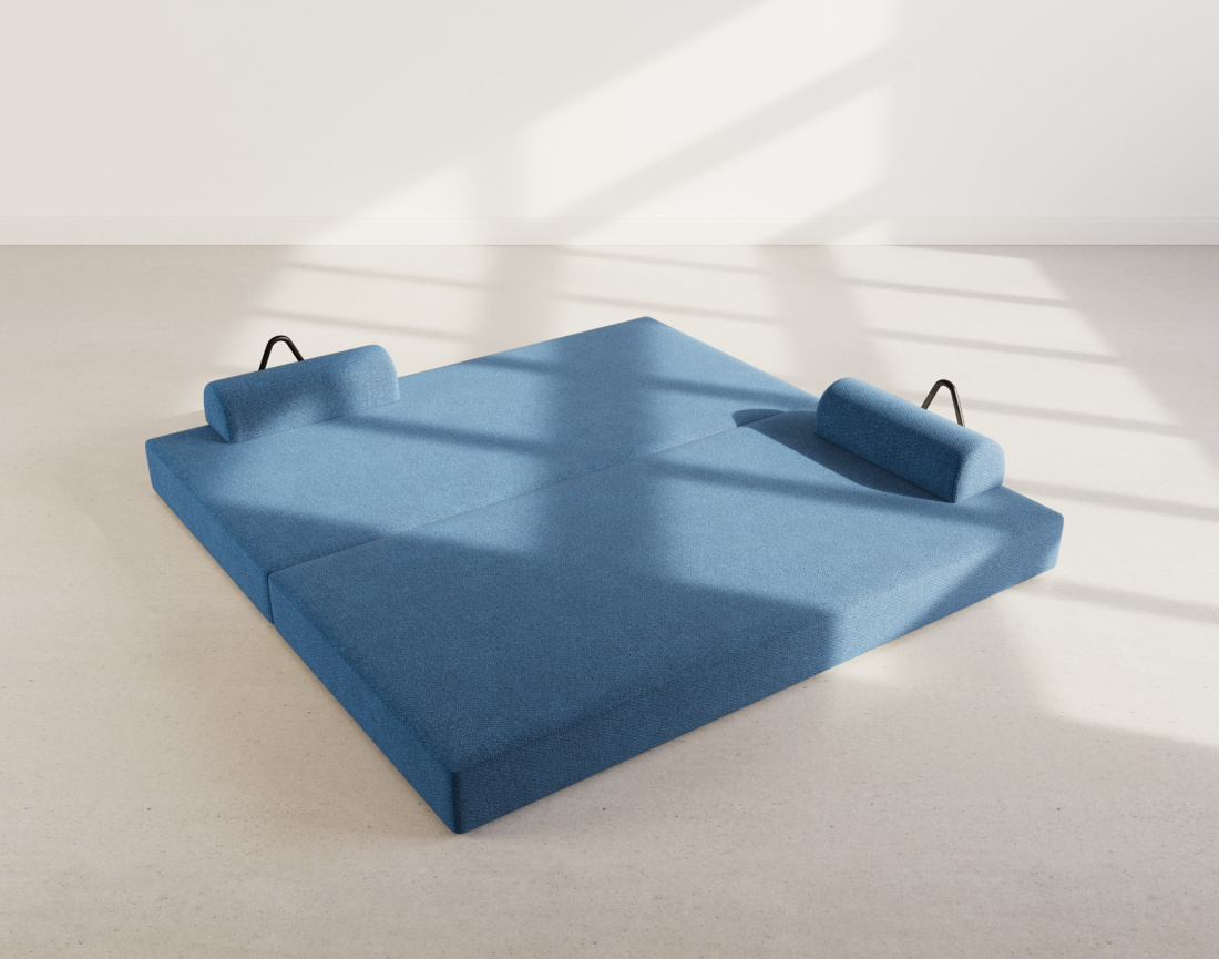 Canapé 3 places convertible en velours texturé Astral