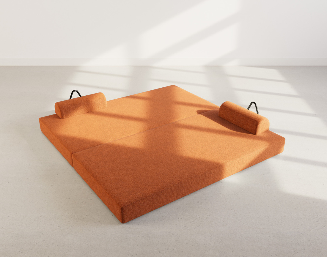 Canapé 3 places convertible en velours texturé Astral