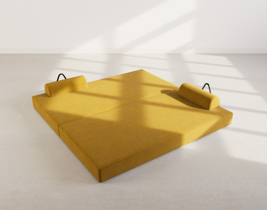 Canapé 3 places convertible en velours texturé Astral