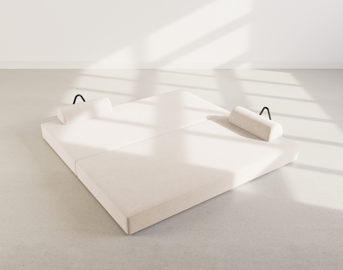 Canapé 3 places convertible en velours texturé Astral