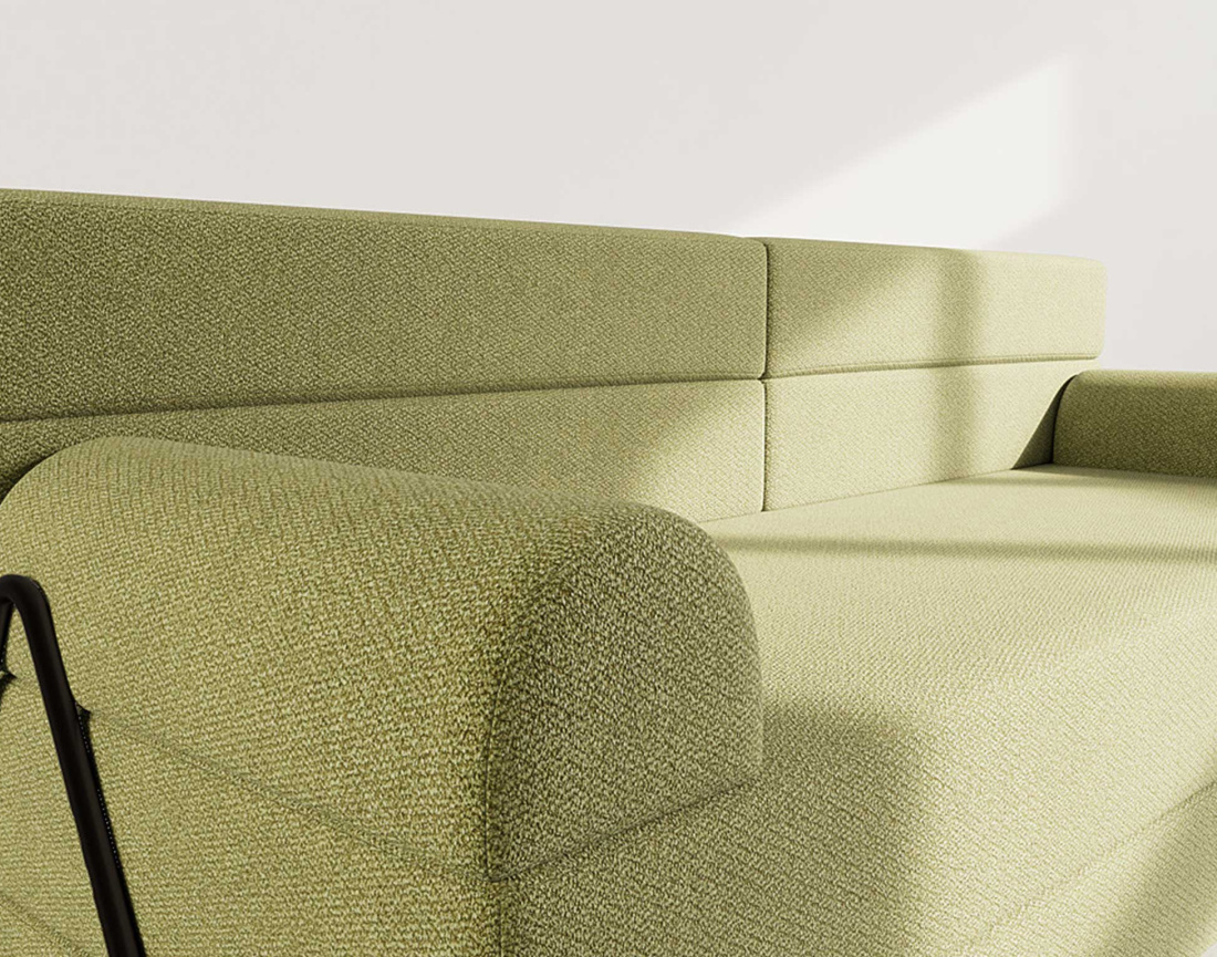 Canapé 3 places convertible en velours texturé Astral