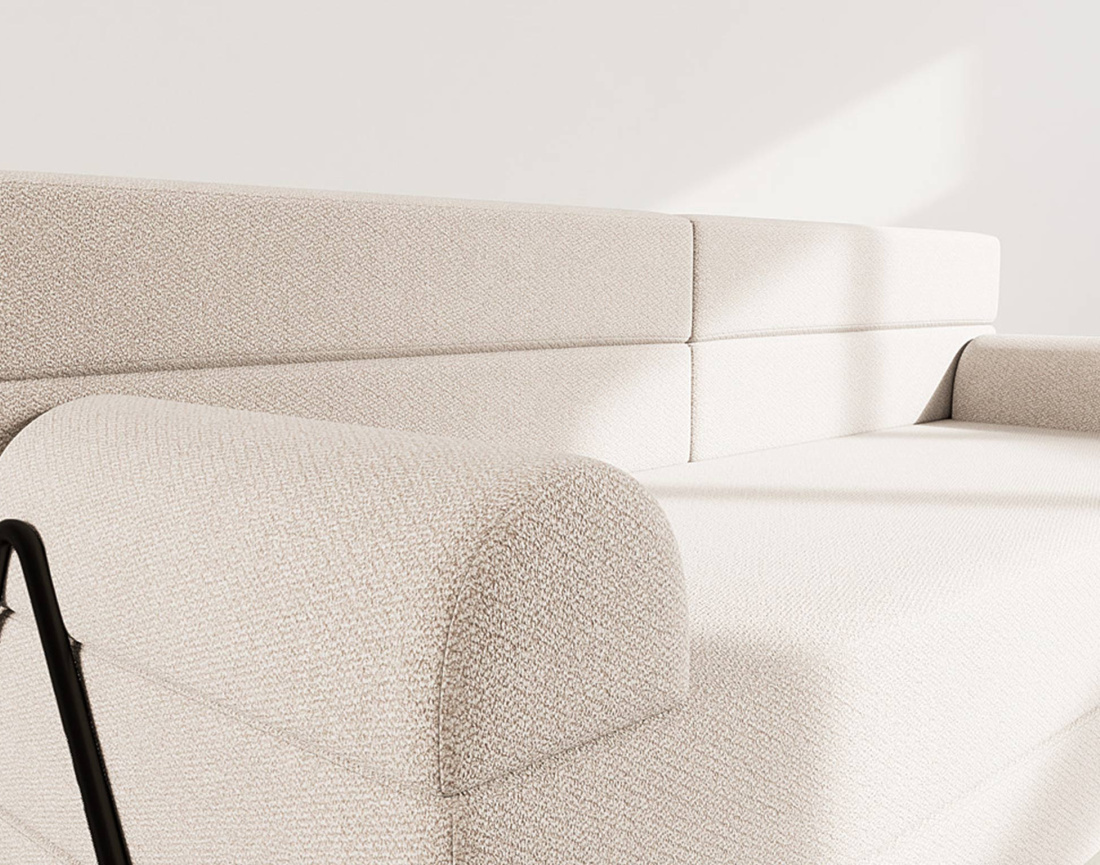 Canapé 3 places convertible en velours texturé Astral