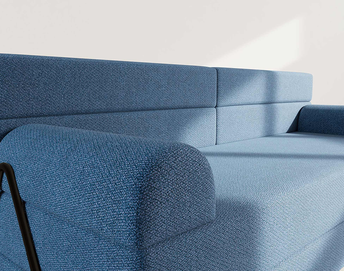 Canapé 3 places convertible en velours texturé Astral