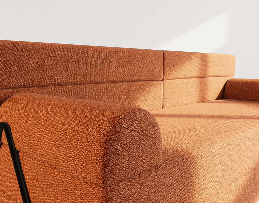 Canapé 3 places convertible en velours texturé Astral