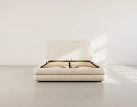 Lit coffre 160x200 cm en velours texturé sommier inclus Babel