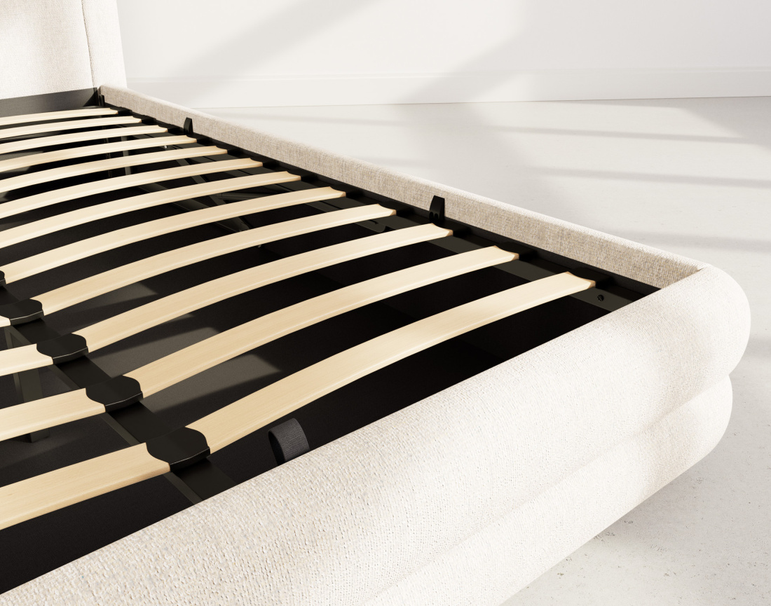 Lit coffre 160x200 cm en velours texturé sommier inclus Babel