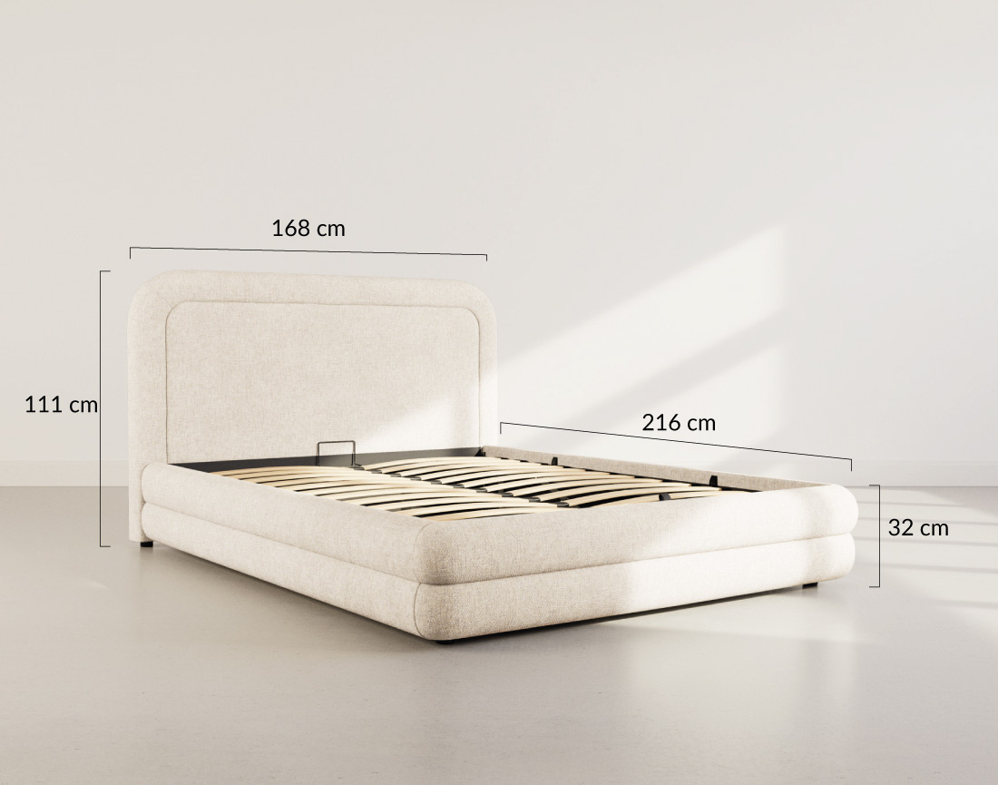 Lit coffre 160x200 cm en velours texturé sommier inclus Babel