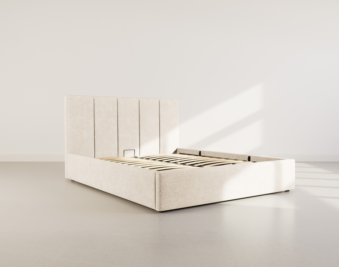 Lit coffre 160x200 cm en velours sommier inclus Beanie