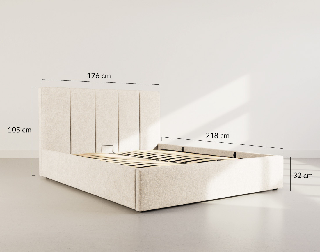 Lit coffre 160x200 cm en velours sommier inclus Beanie
