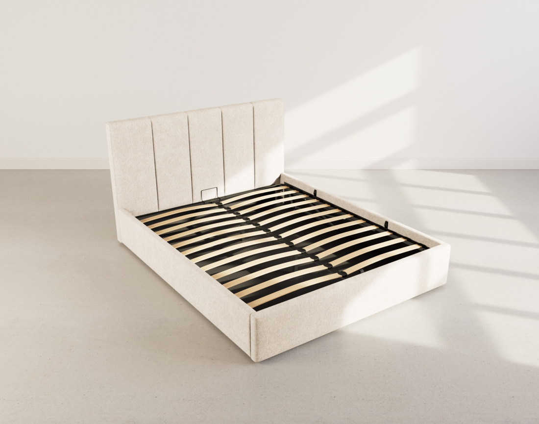 Lit coffre 160x200 cm en velours sommier inclus Beanie