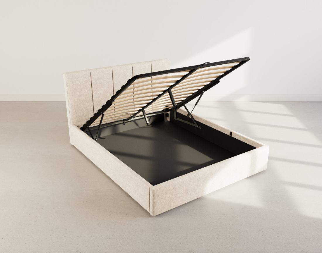 Lit coffre 160x200 cm en velours sommier inclus Beanie