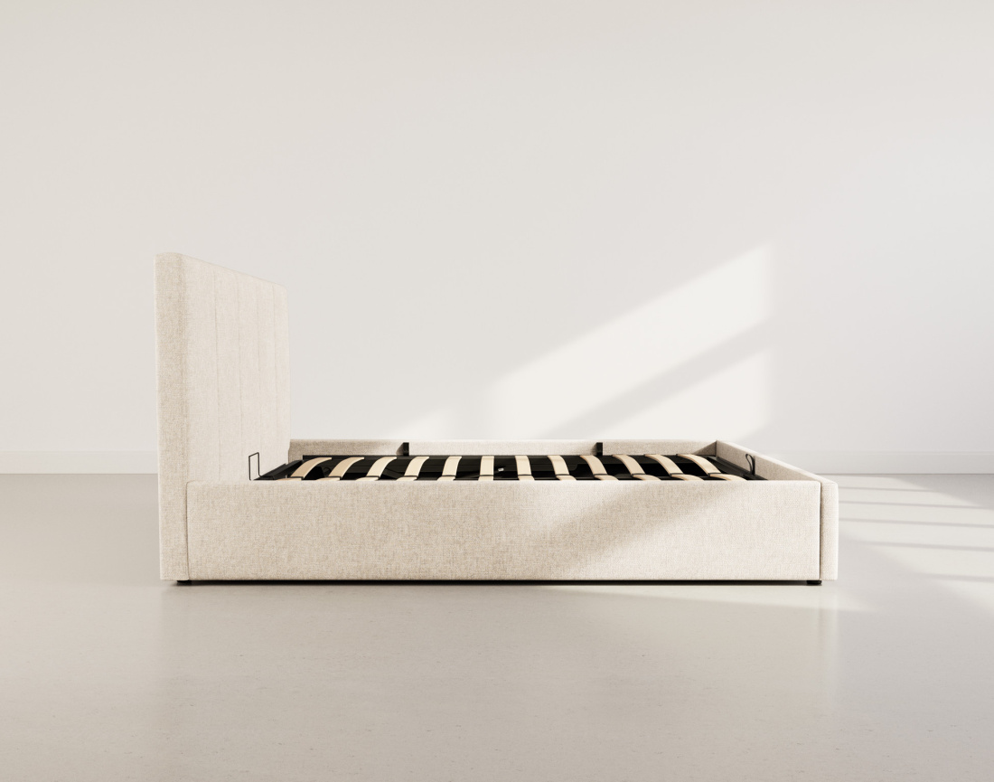 Lit coffre 160x200 cm en velours sommier inclus Beanie