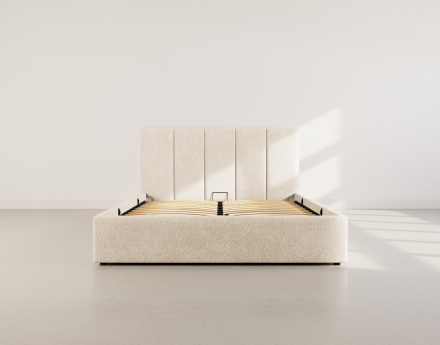 Lit coffre 160x200 cm en velours sommier inclus Beanie