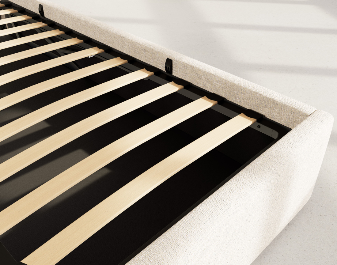 Lit coffre 160x200 cm en velours sommier inclus Beanie