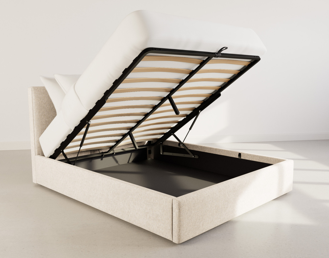 Lit coffre 160x200 cm en velours sommier inclus Beanie