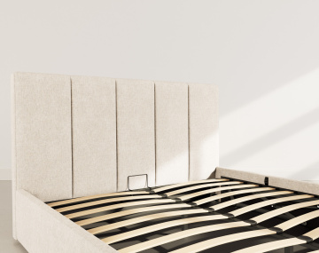 Lit coffre 160x200 cm en velours sommier inclus Beanie