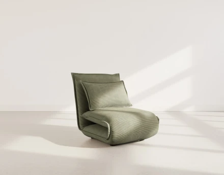 Banquette 1 place convertible clic-clac en velours côtelé Candice