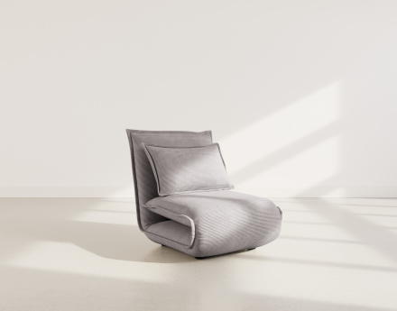 Banquette 1 place convertible clic-clac en velours côtelé Candice