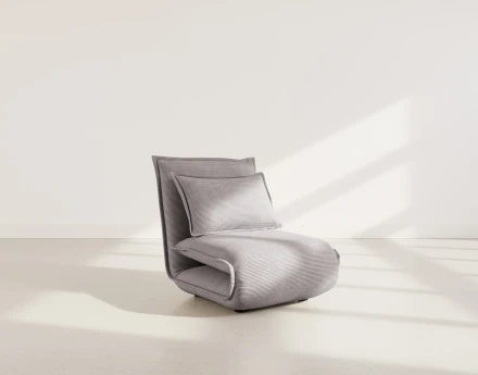 Banquette 1 place convertible clic-clac en velours côtelé Candice