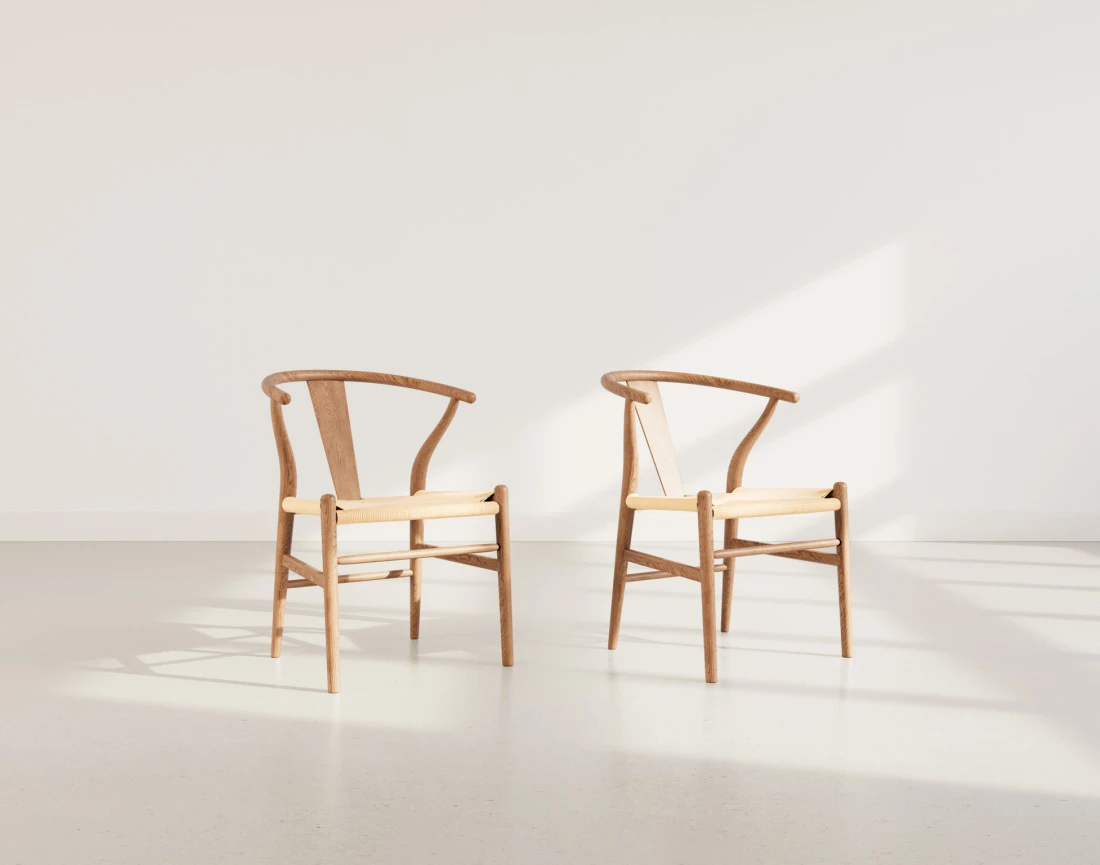 Lot de 2 chaises en bois Bergen