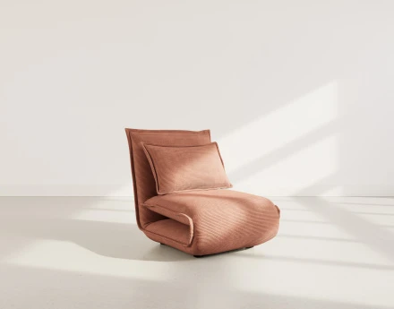 Banquette 1 place convertible clic-clac en velours côtelé Candice