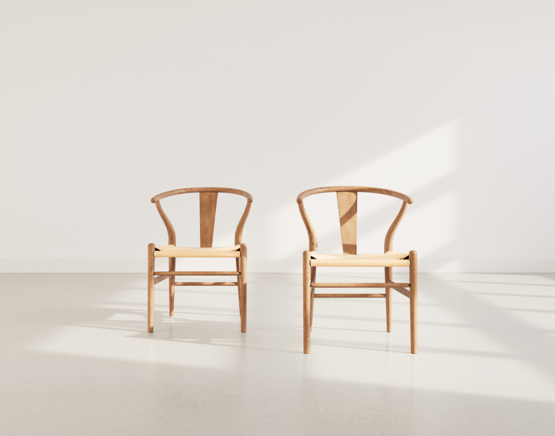 Lot de 2 chaises en bois Bergen