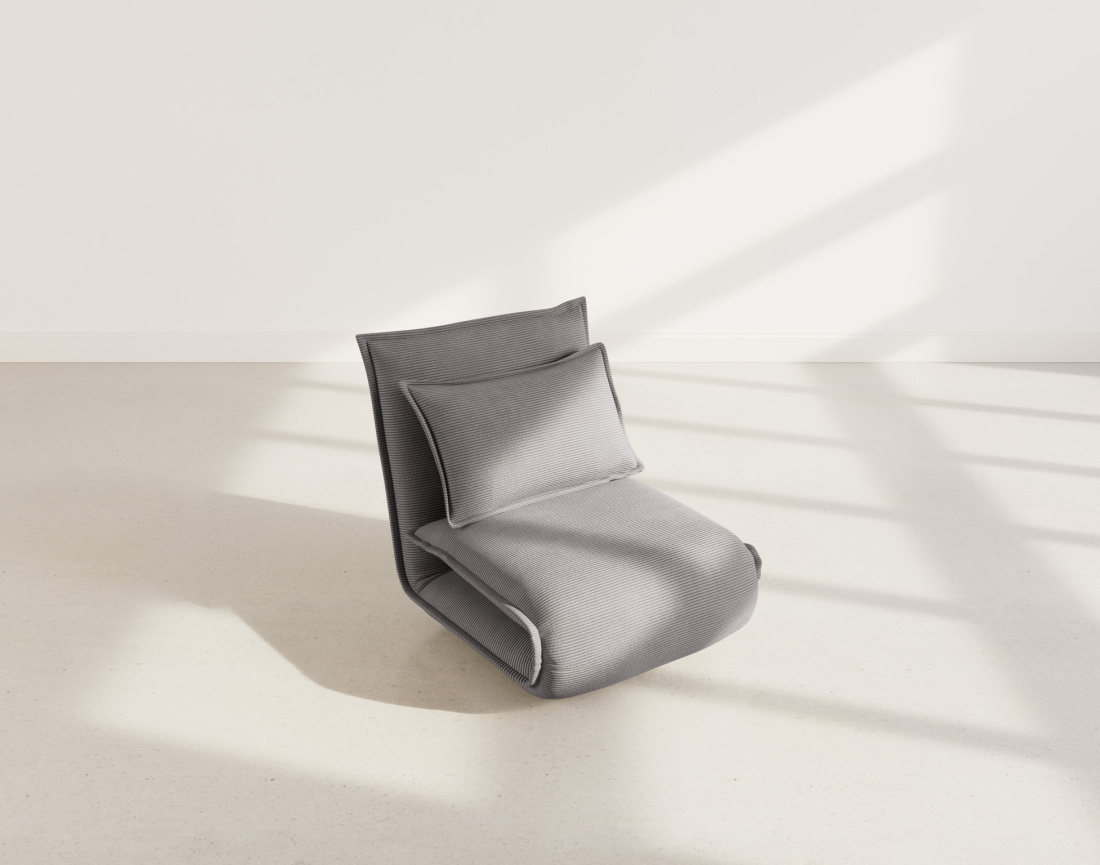 Banquette 1 place convertible clic-clac en velours côtelé Candice