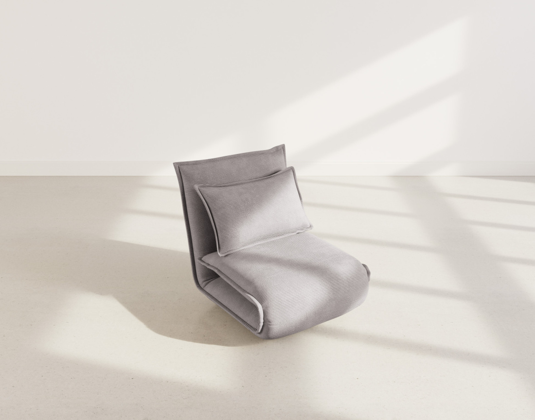 Banquette 1 place convertible clic-clac en velours côtelé Candice