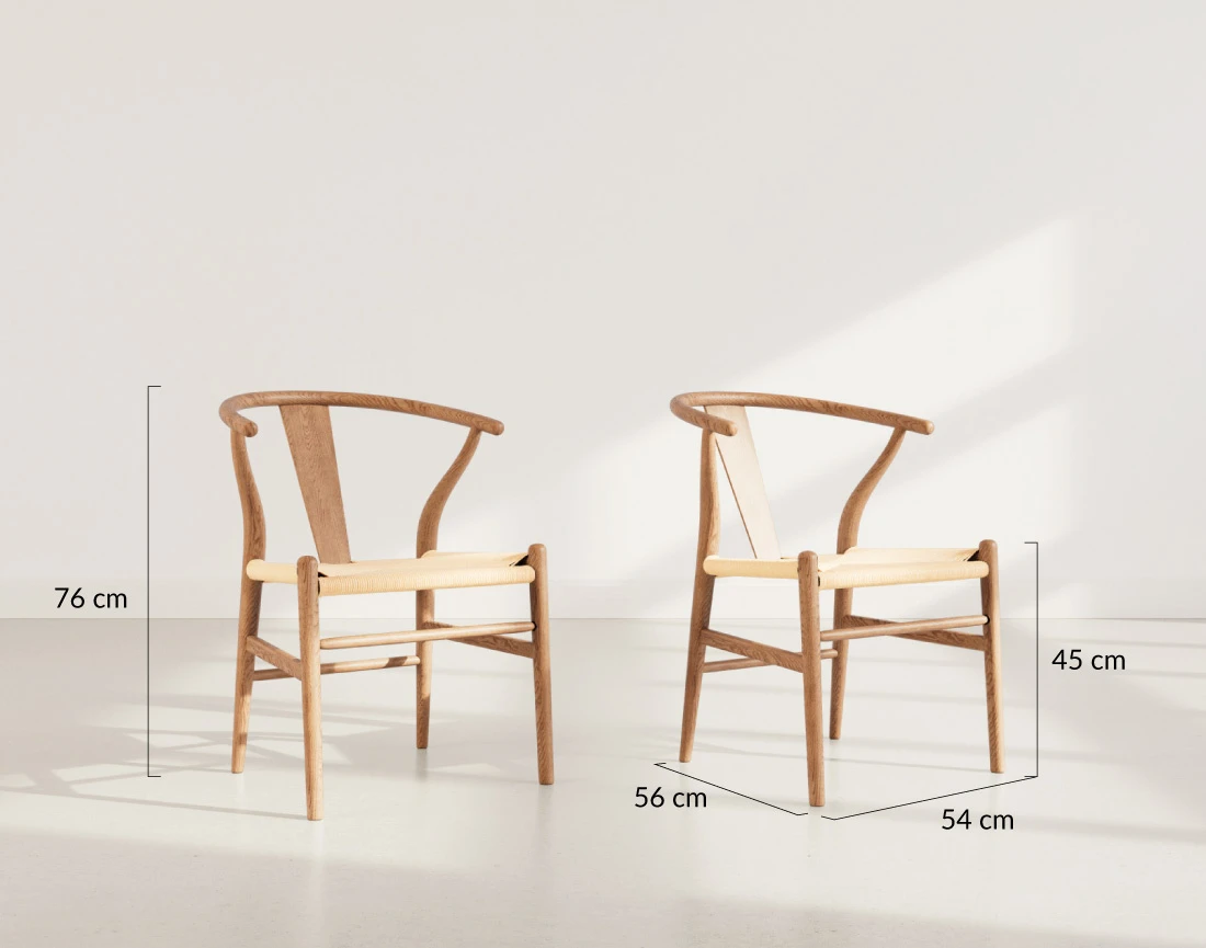 Lot de 2 chaises en bois Bergen