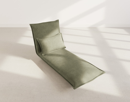 Banquette 1 place convertible clic-clac en velours côtelé Candice