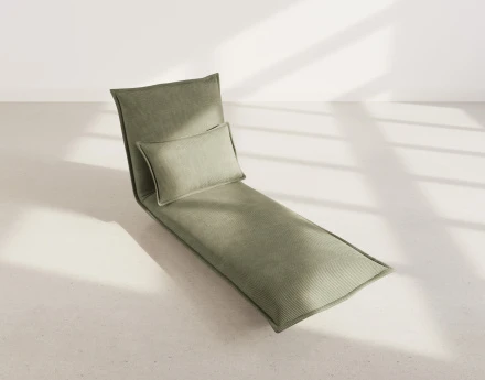 Banquette 1 place convertible clic-clac en velours côtelé Candice