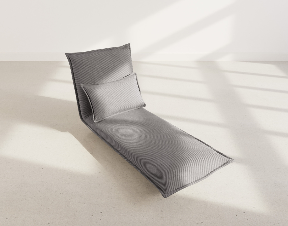 Banquette 1 place convertible clic-clac en velours côtelé Candice