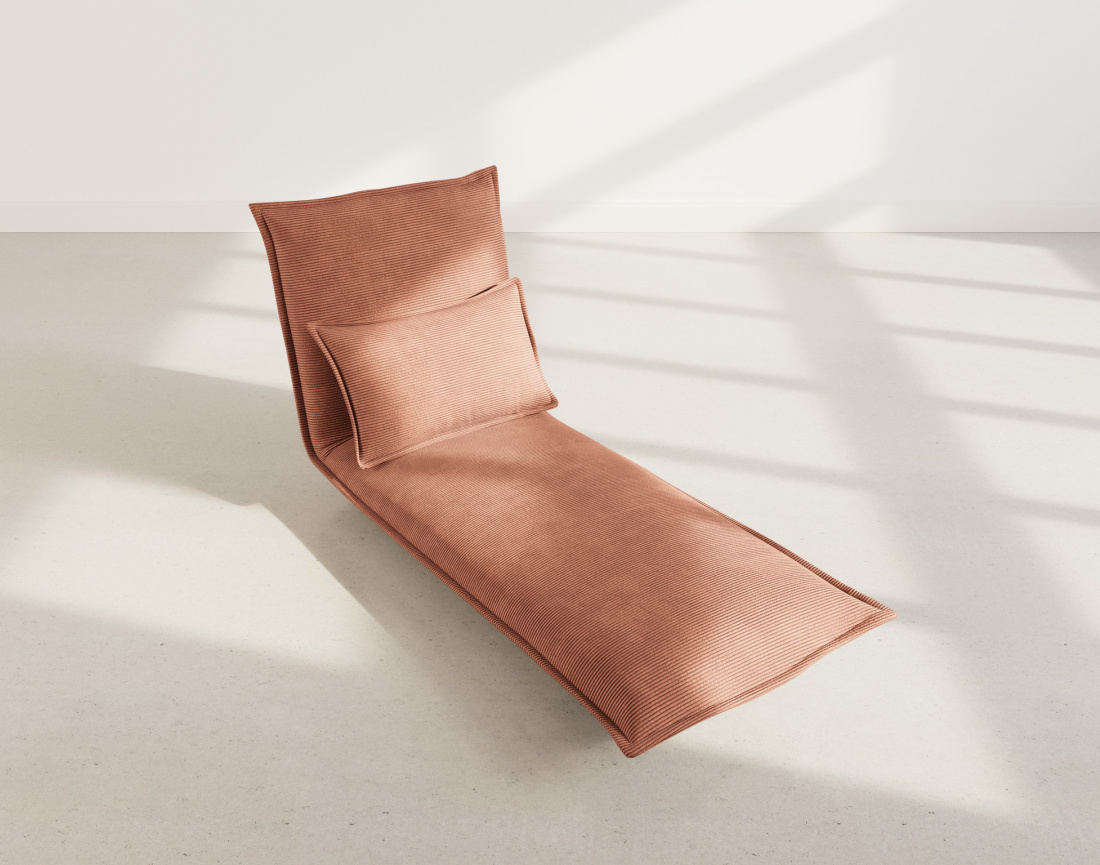 Banquette 1 place convertible clic-clac en velours côtelé Candice