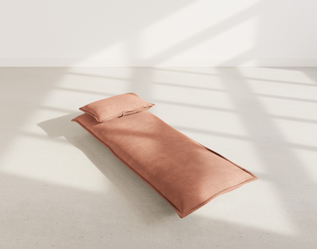 Banquette 1 place convertible clic-clac en velours côtelé Candice