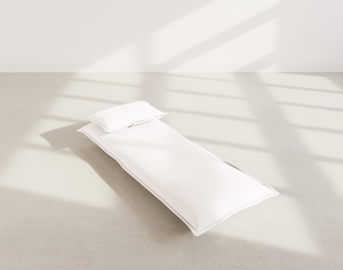 Banquette 1 place convertible clic-clac en velours côtelé Candice