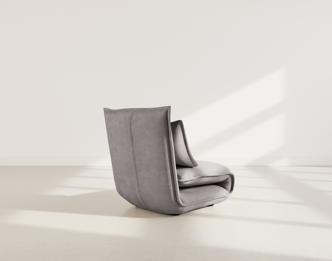 Banquette 1 place convertible clic-clac en velours côtelé Candice