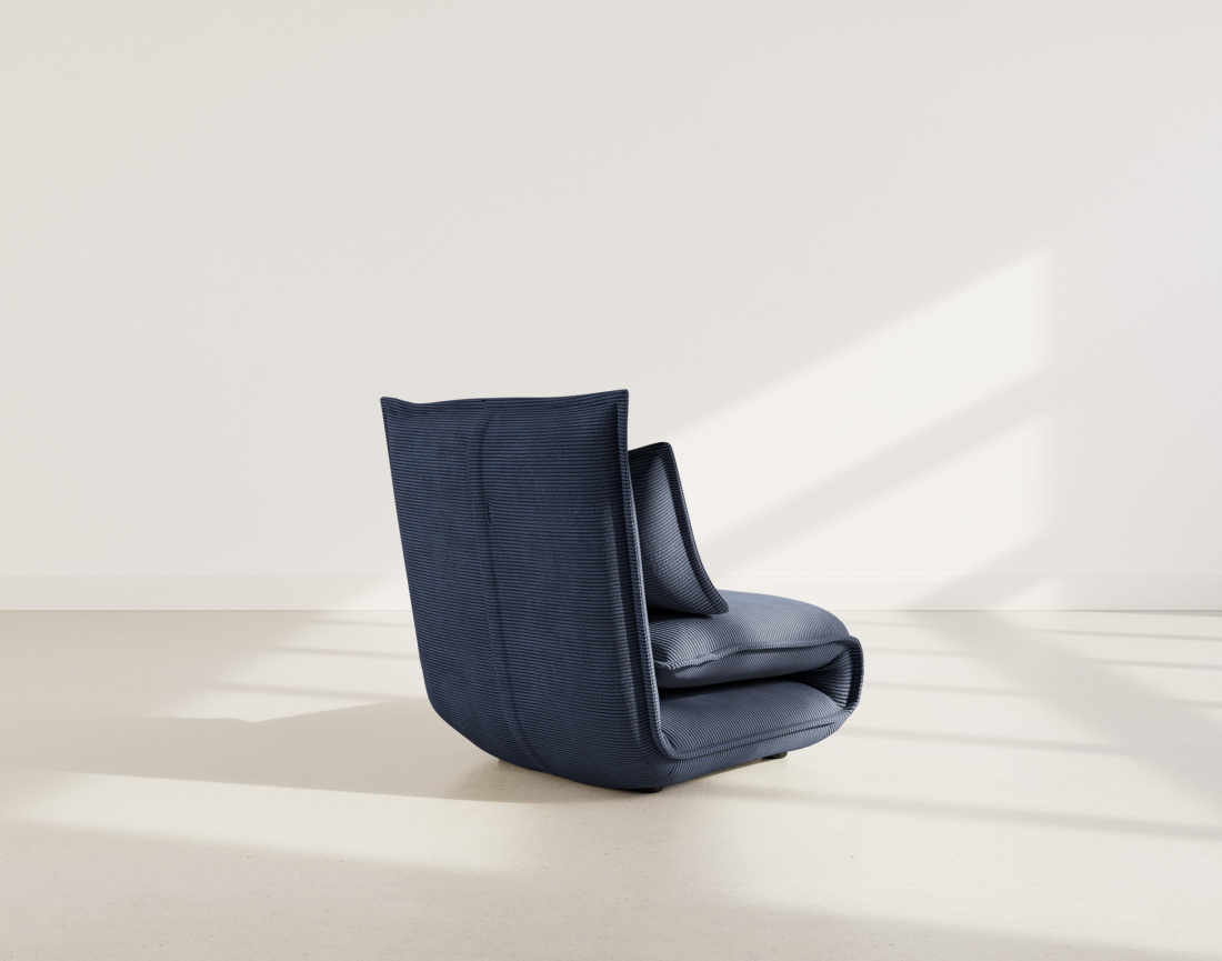 Banquette 1 place convertible clic-clac en velours côtelé Candice