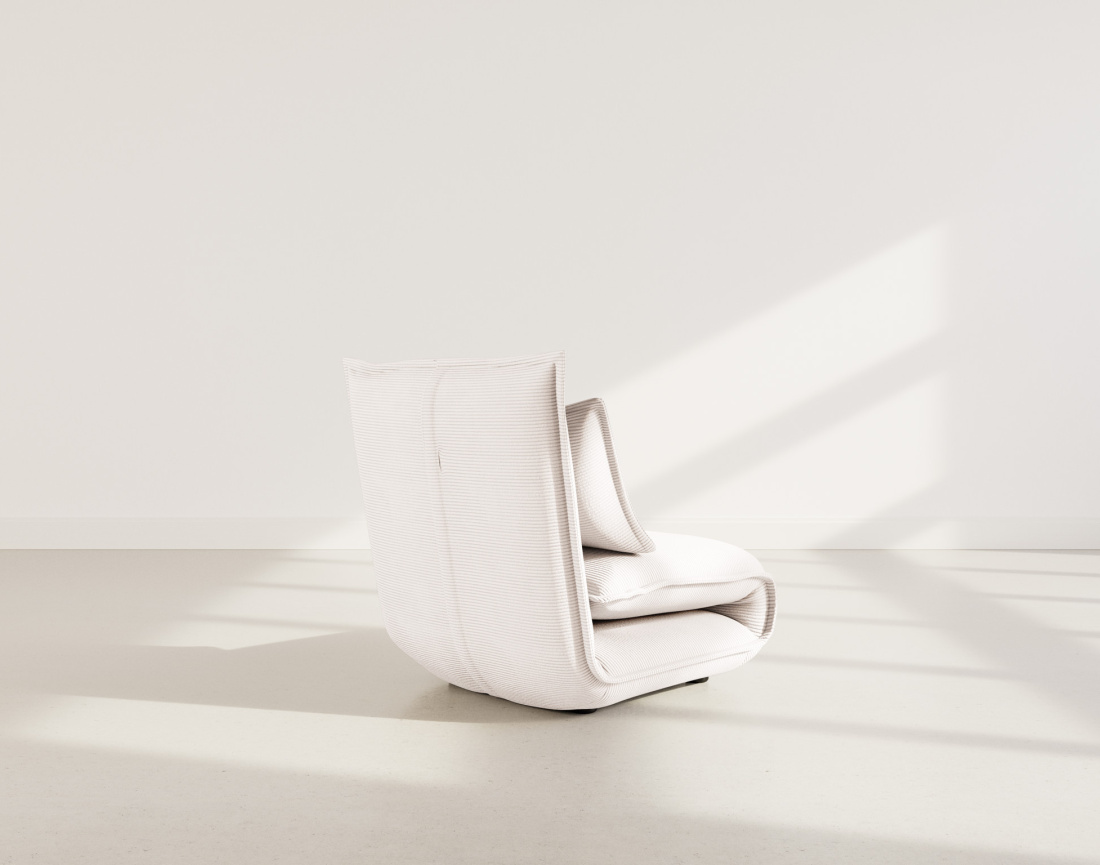 Banquette 1 place convertible clic-clac en velours côtelé Candice