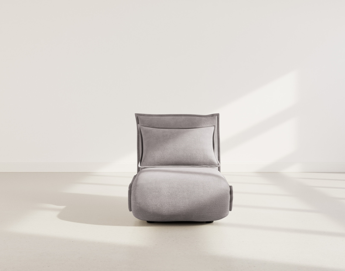 Banquette 1 place convertible clic-clac en velours côtelé Candice